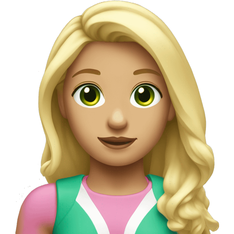 surfer girl with blonde hair and green eyes emoji