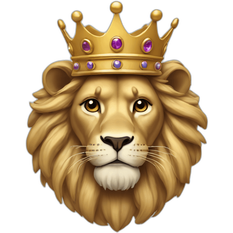 graphical royal lion  in a crown emoji