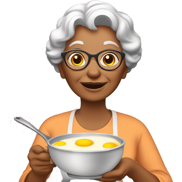 Granny cooking a breakfast emoji