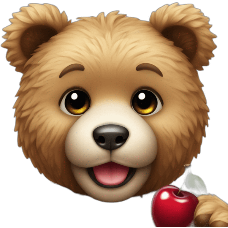 teddy bear whit a cherry emoji