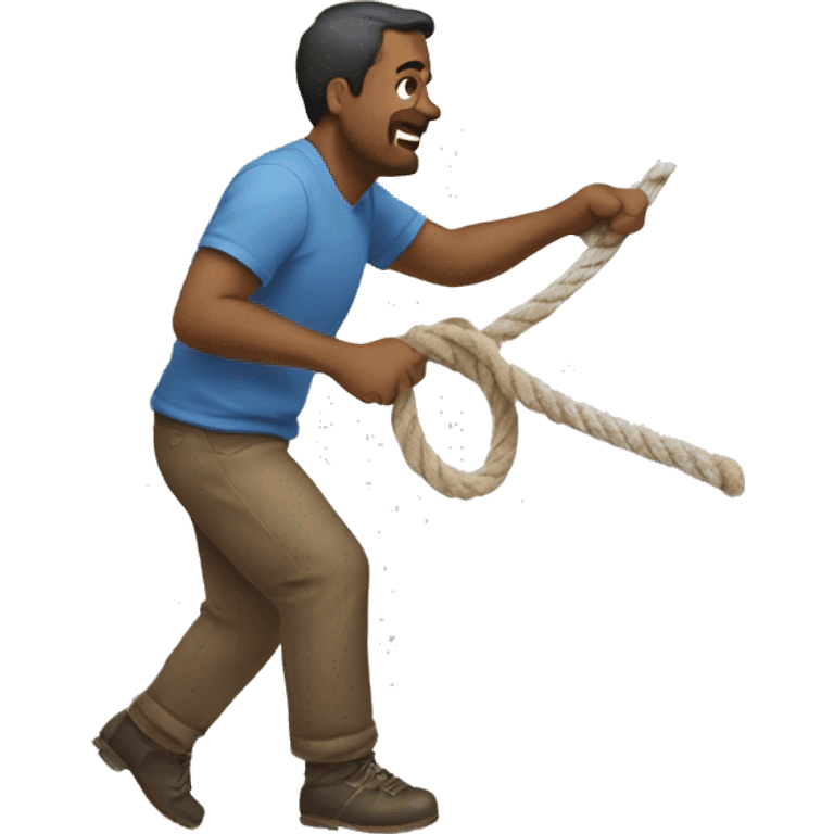 a man pulling a rope emoji