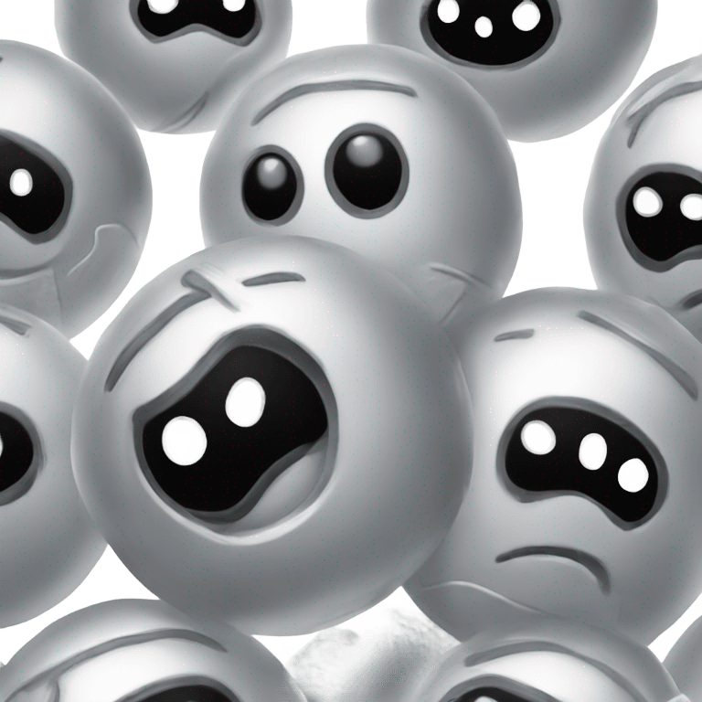 Metal cute black eyes Kirby ball driving on 4 car wheels emoji