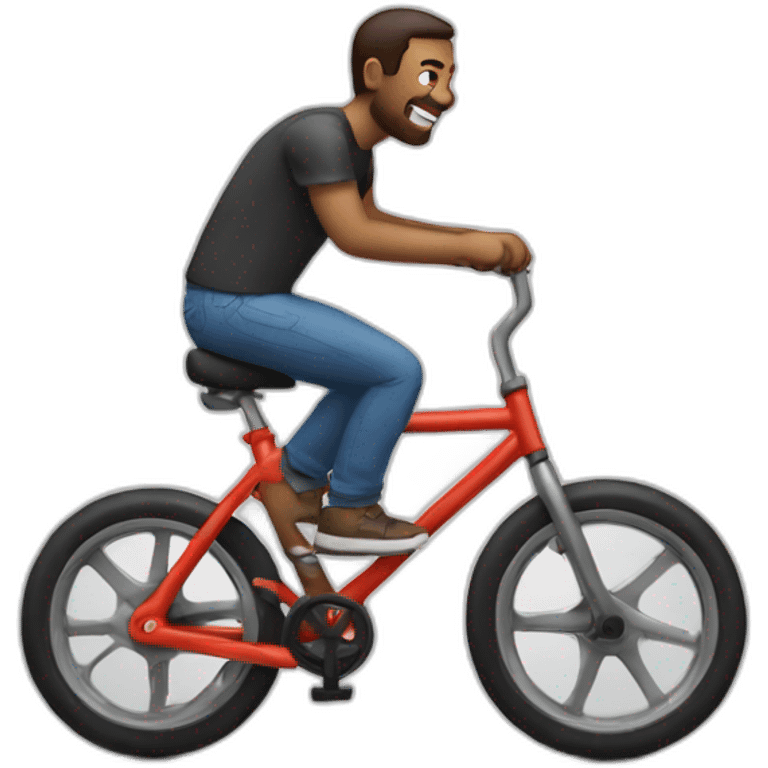 Man do a wheely on a YCF bike  emoji