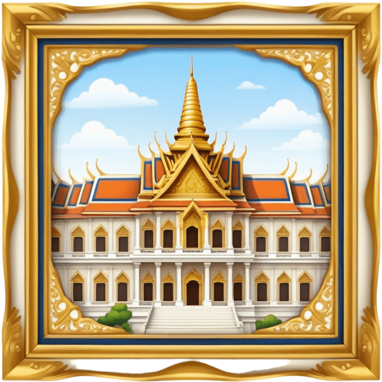 Cinematic Realistic Grand Palace Landmark Emoji, showcasing opulent palace architecture rendered with rich textures and regal, dynamic lighting. emoji