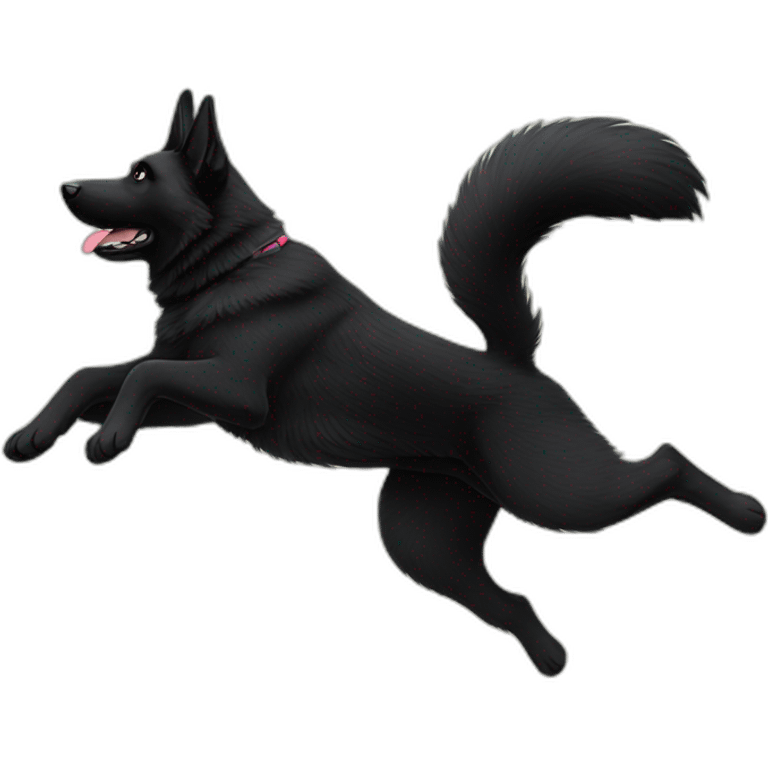 Black german shepherd doing a cartwheel emoji