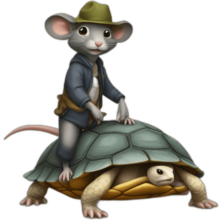 Raton laveur sur tortue emoji