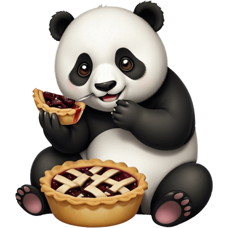 Panda eating pie emoji