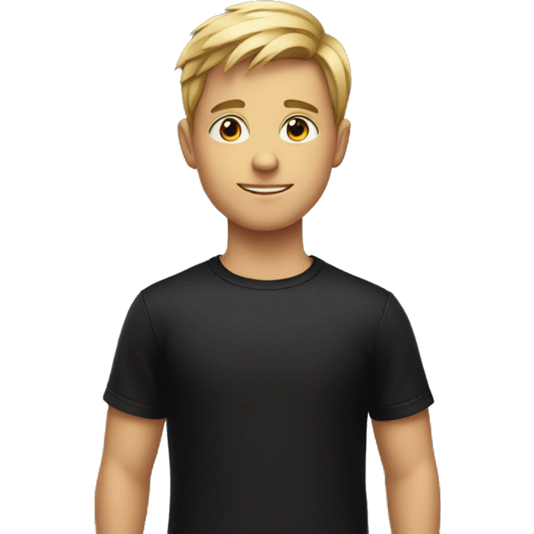 confident boy in black shirt emoji