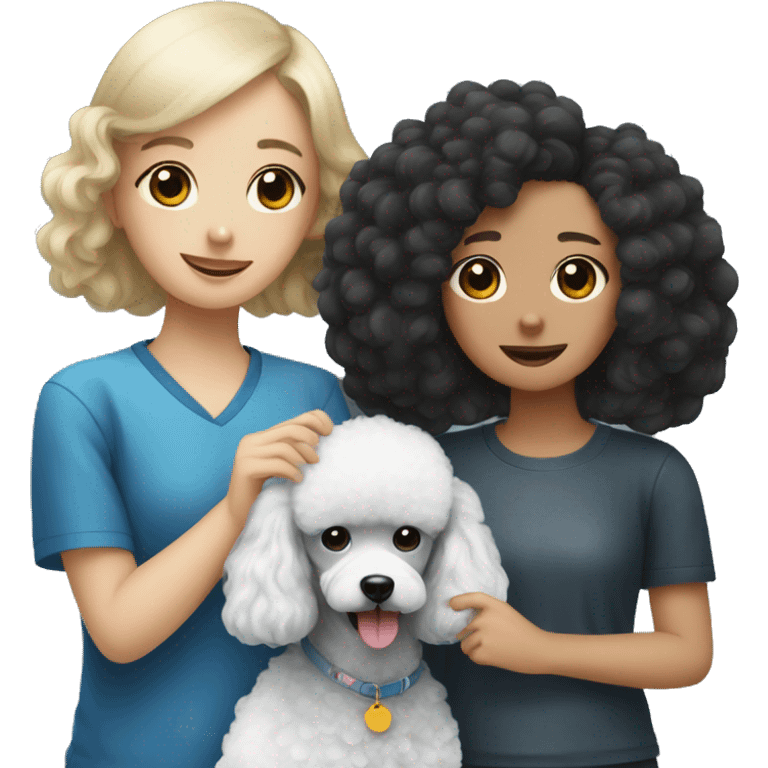 Balck poodle with korean girl emoji