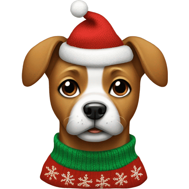 Dog wearing Christmas sweater  emoji