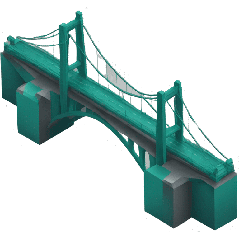 a teal bridge with dark grey background emoji