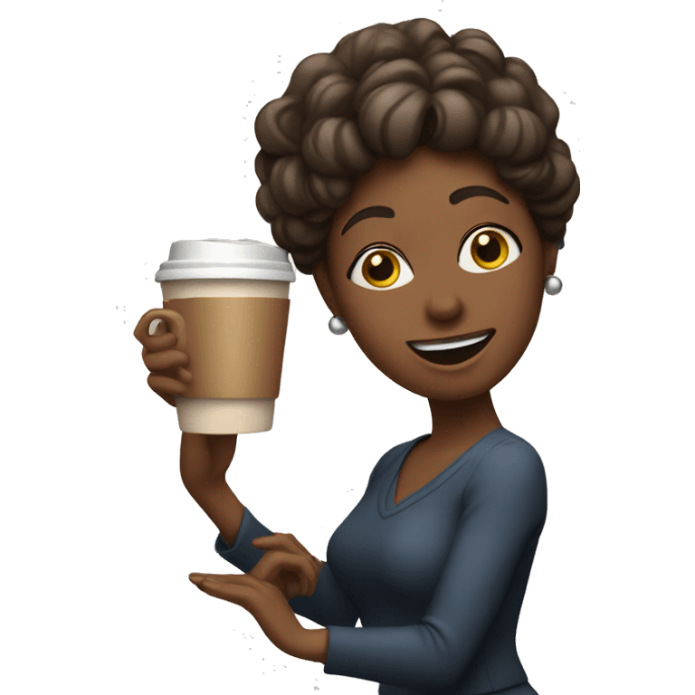 Dancing Lady with a Coffee in her Hand  emoji