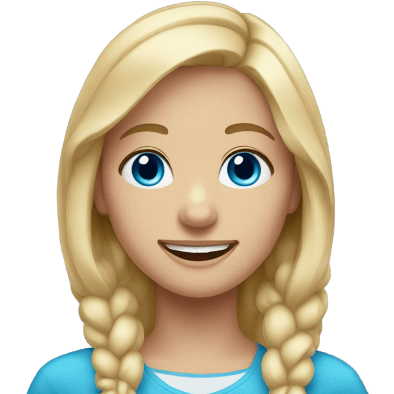 Blonde hair girl with blue eyes and braces  emoji