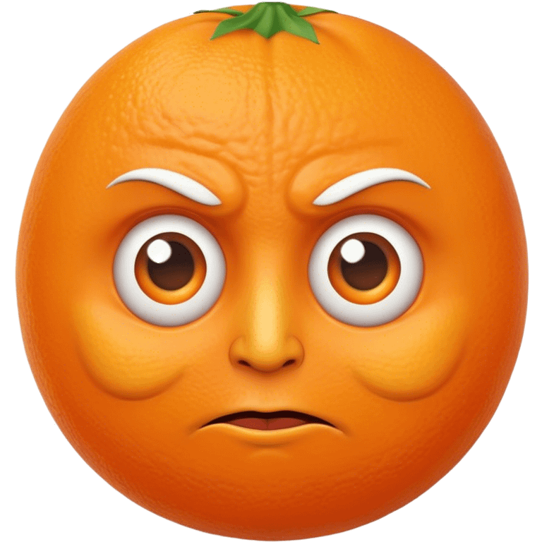 Orange with a wise face emoji