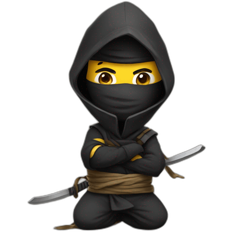 Personnage ninja peint sur un tableau emoji