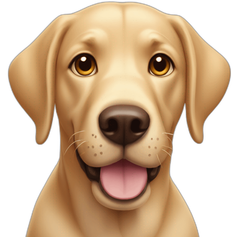 friendly labrador dog face with waving paw emoji