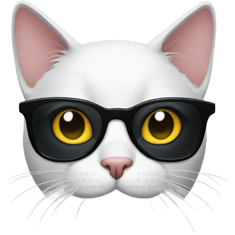 Black cat with glasses emoji