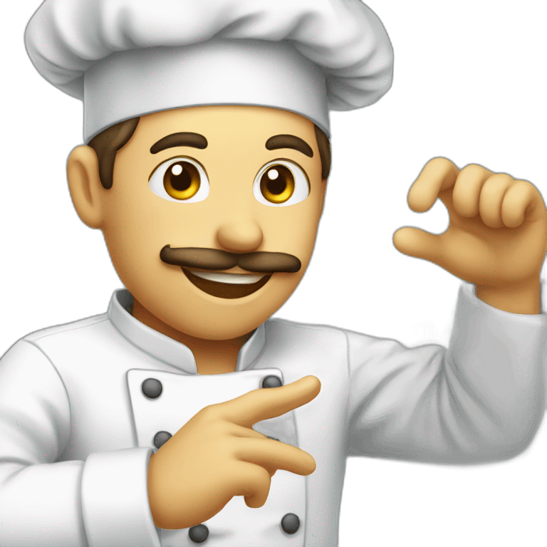 Happy chef kisses his fingers emoji