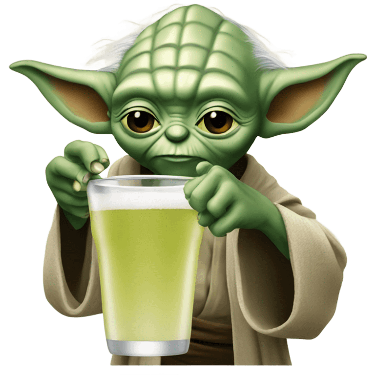 Yoda drinking  emoji