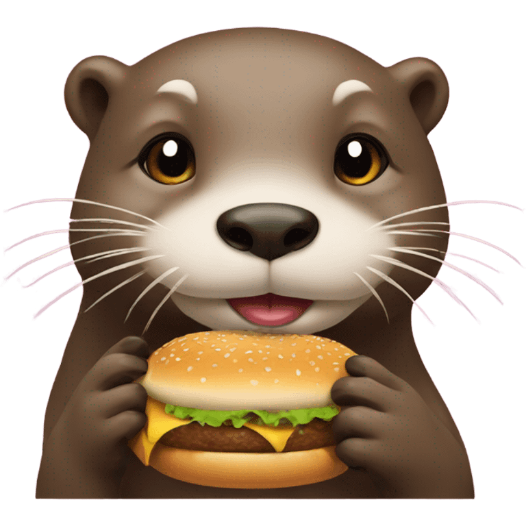 Otter with a burger emoji