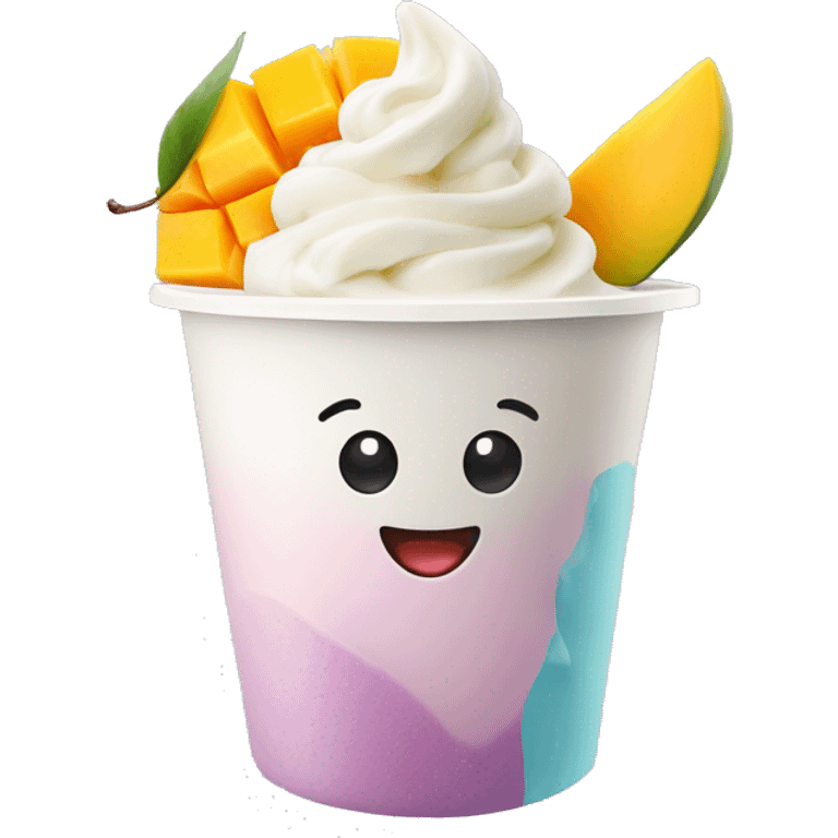 Frozen yogurt with mango emoji