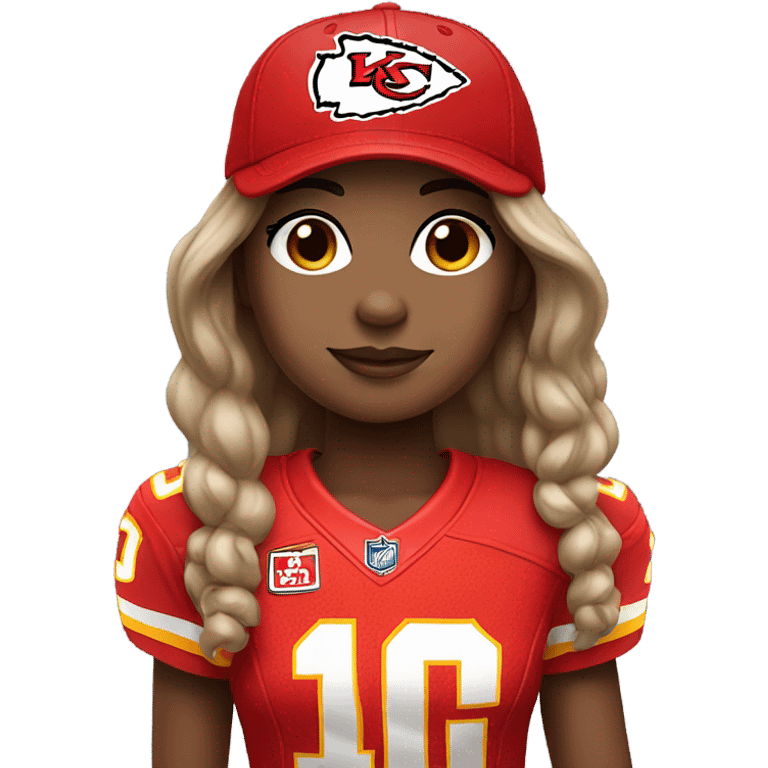 Girl in chiefs jersey emoji