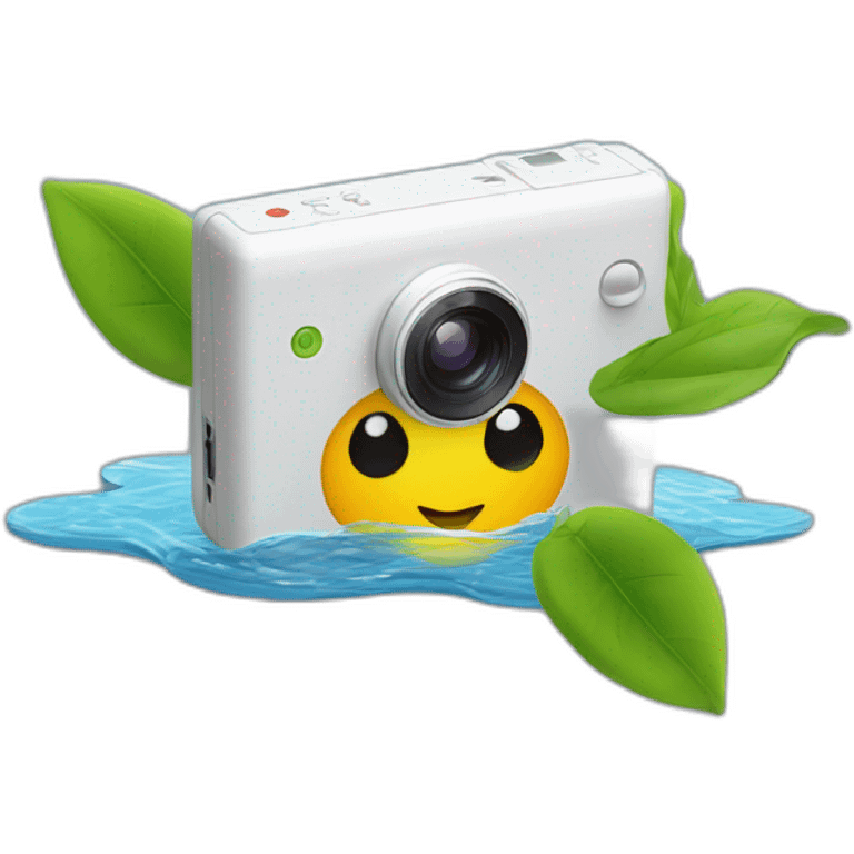 small-leaf-floating-on-water-block-and-security-ptz-camera-behind emoji