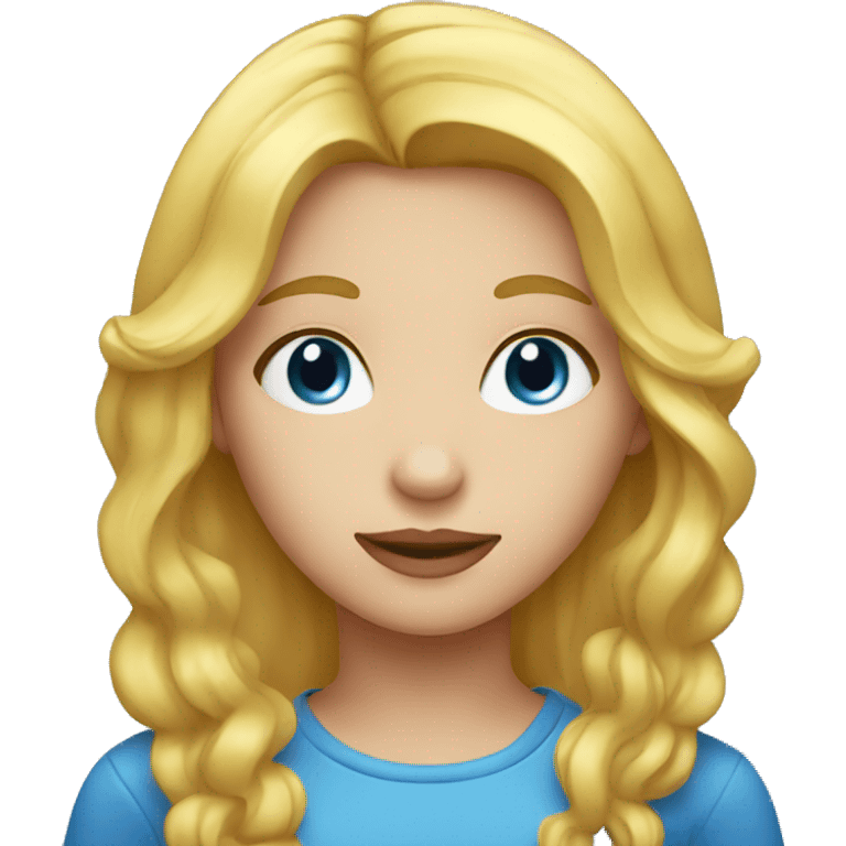 Girl with blonde hair blue eyes as tomato emoji