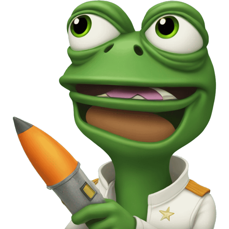 pepe with rocket  emoji