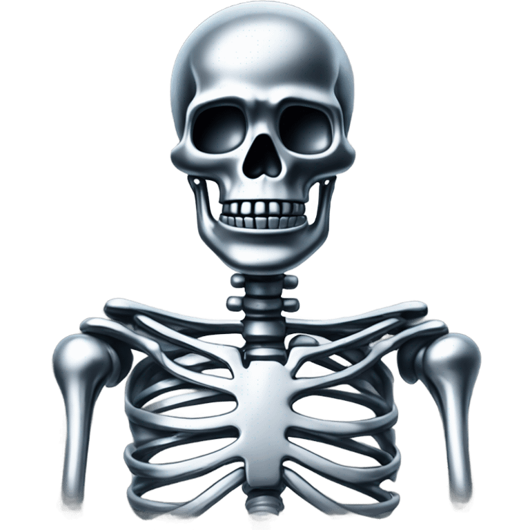 Skeleton made out of chrome  emoji