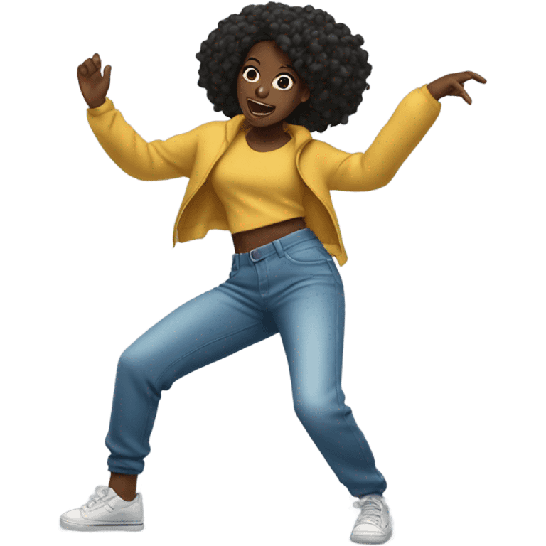 Hip hop dancer black girl emoji