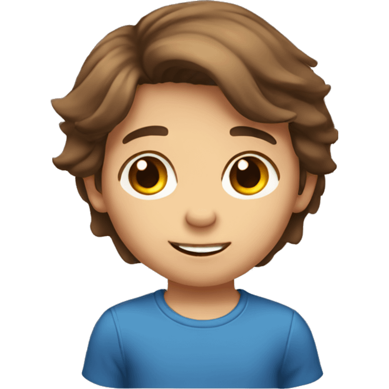 Boy brown hair, 5 years old emoji