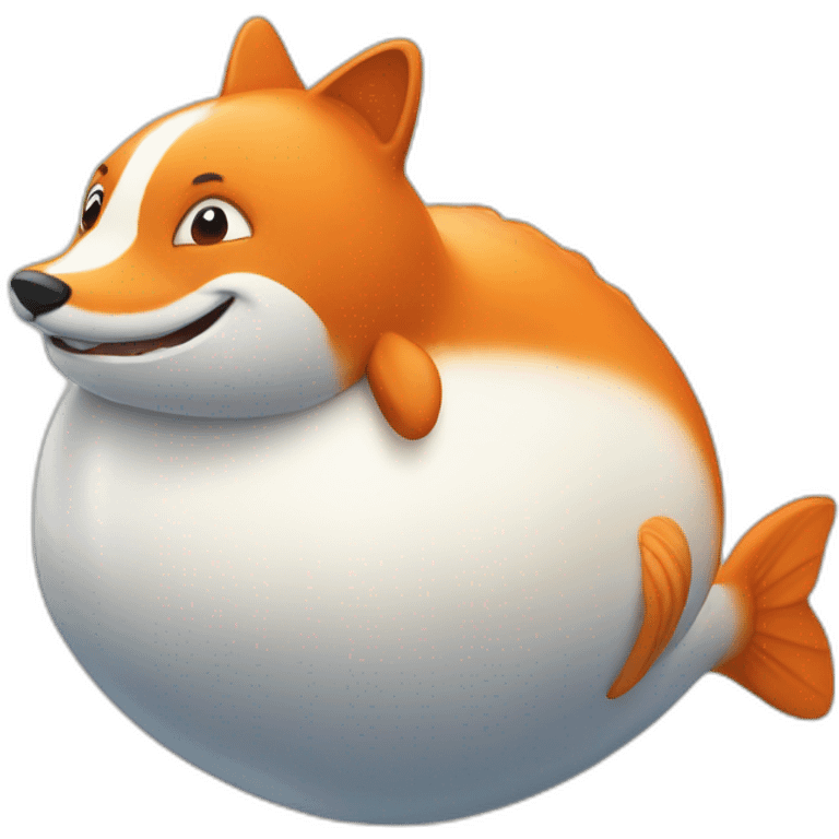 Renard sur une baleine emoji