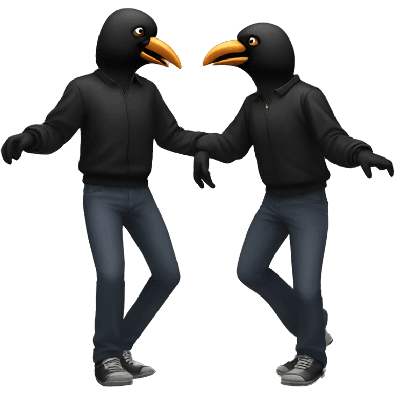 Two crows disco dancing  emoji