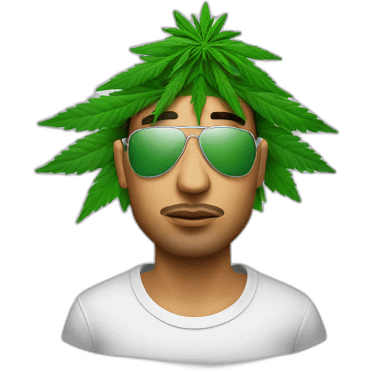 homme qui fume du cannabis avec un teeshirt amsterdam emoji