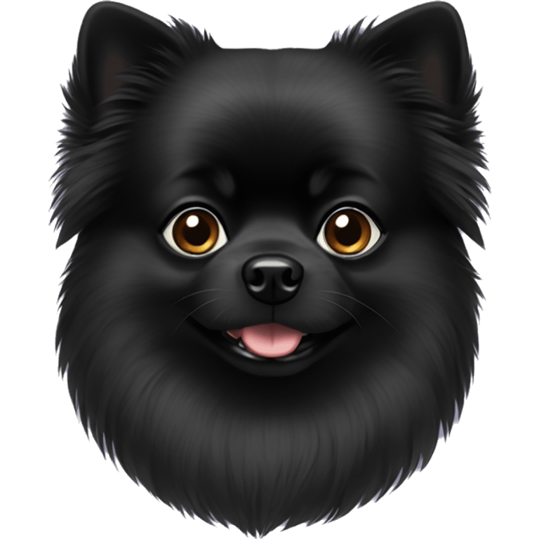 Black Pomeranian with black eyes emoji