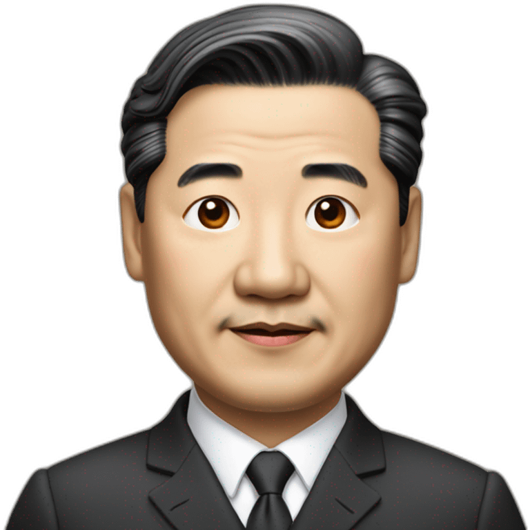 xijinping, asian middle age in suit with a little Crooked neck emoji