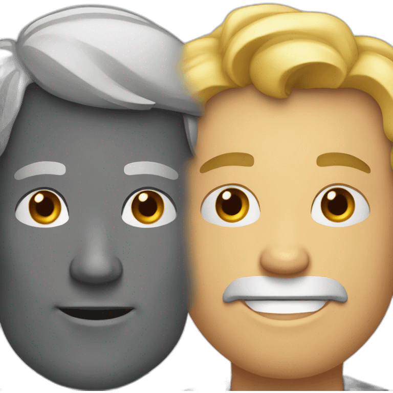 young man with blond hair and old man with gray hair emoji