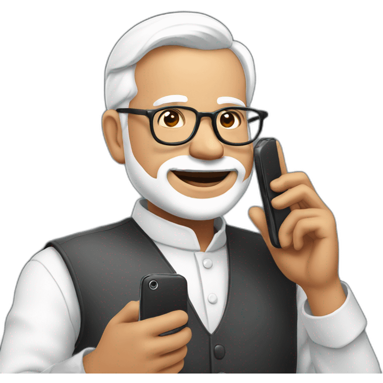 Modiji with phone emoji