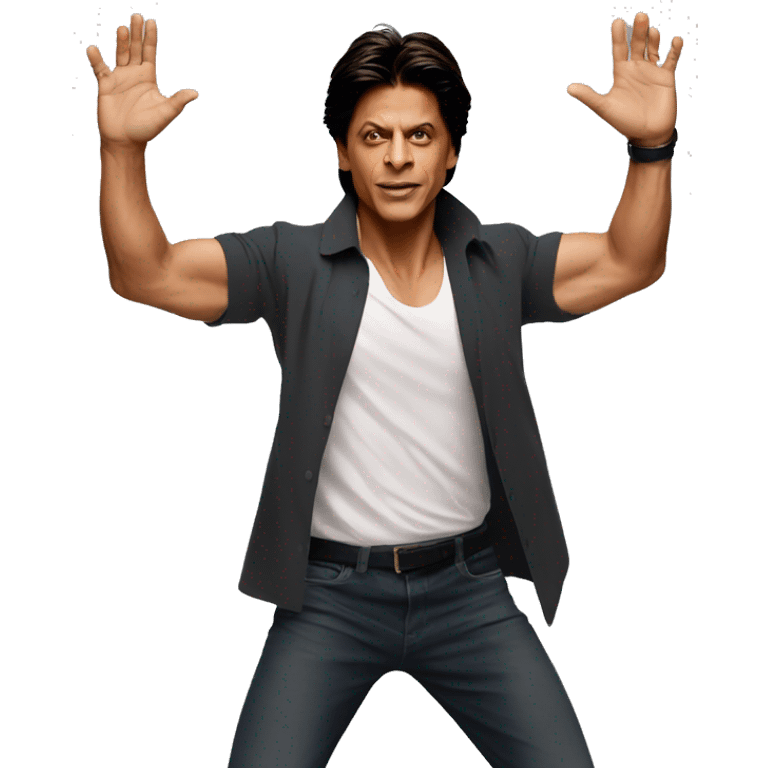 Shahrukh Khan pose with open arms emoji