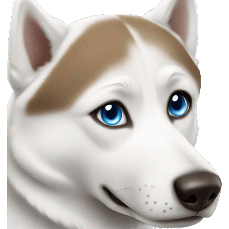 White husky with blue and brown eyes emoji