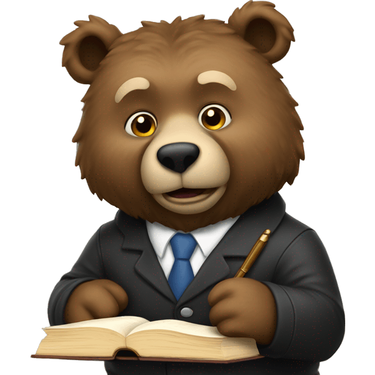 Bear studying law emoji