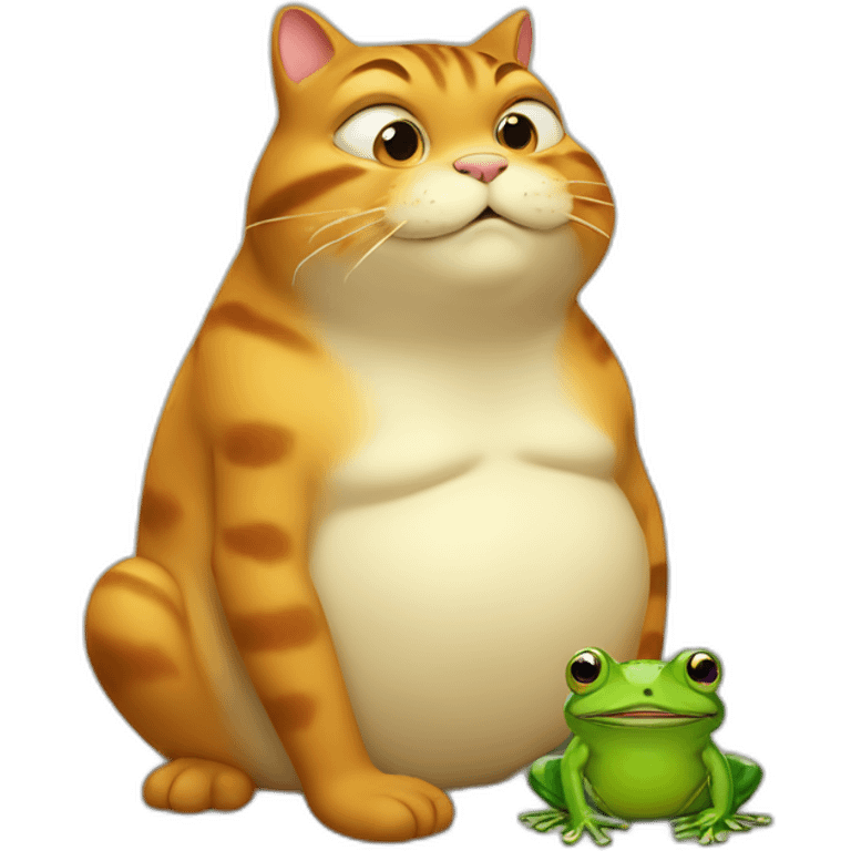 Fat-cat-eating-a-frog emoji