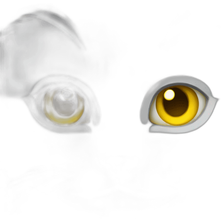 grey cat with yellow eyes emoji