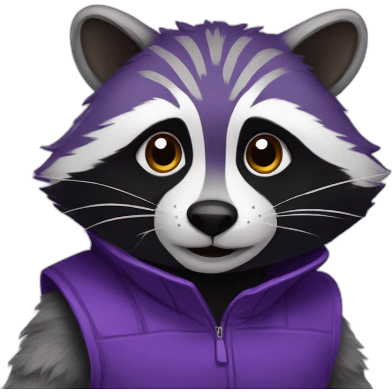 Purple raccoon emoji