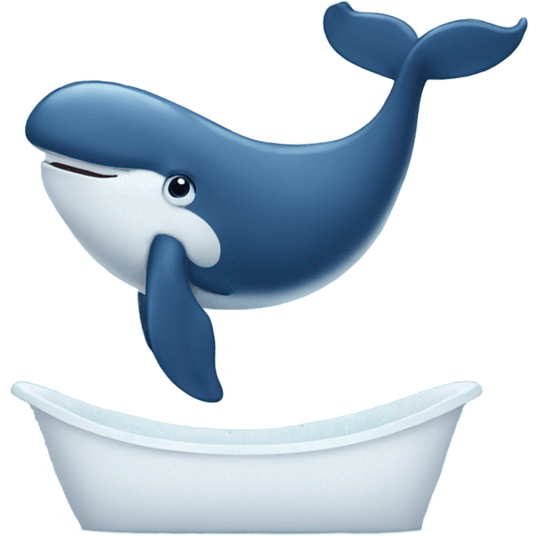 Whale taking shower emoji