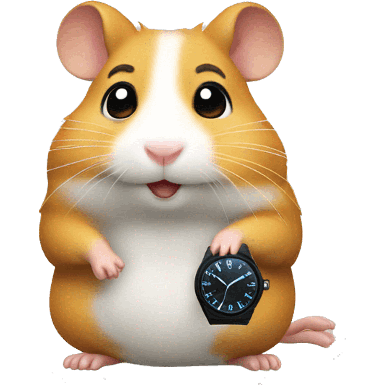 hamster looking at his watch emoji