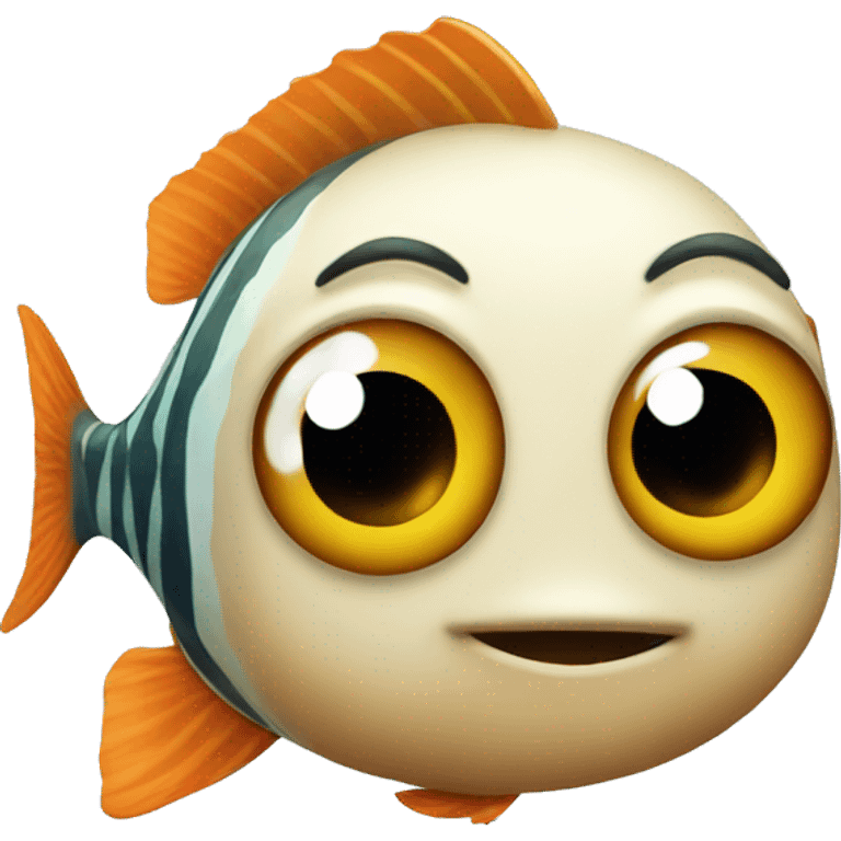 Fish looking straight forward emoji