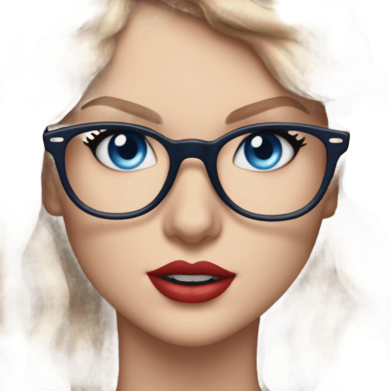 Hyper Realistic Taylor Swift blue eyes and glasses  emoji