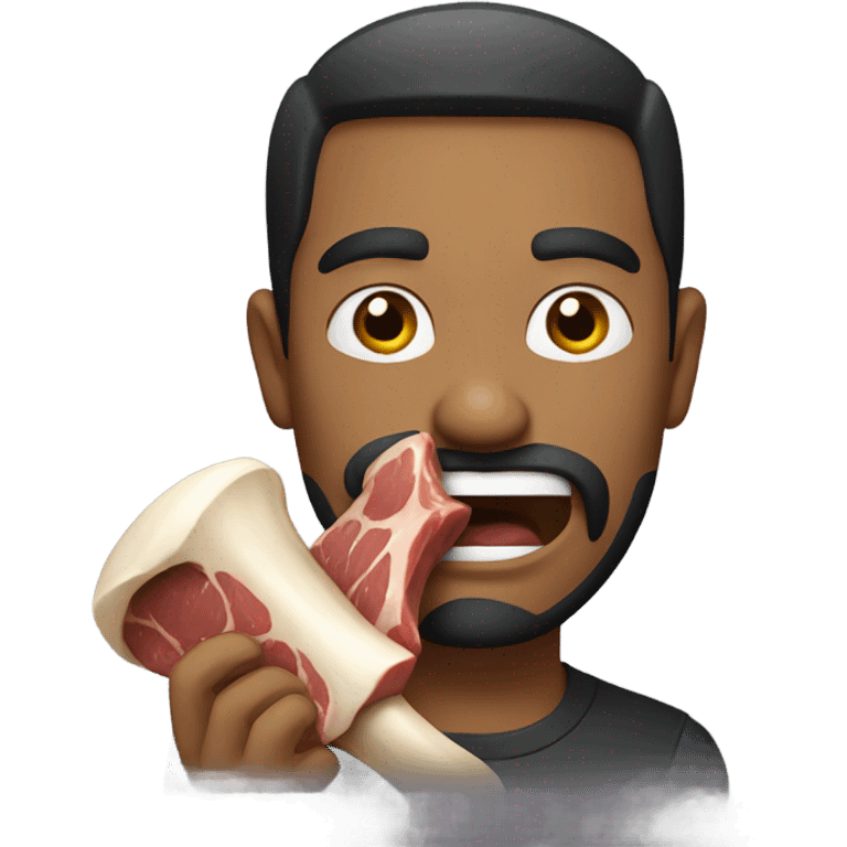 man eating a bone emoji